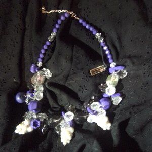 Lucite Purple Grapes Vintage Costume Jewelry Necklace